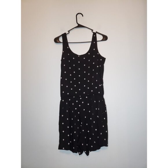 White House Black Market Womens 0 Romper Black Floral Embroidered Sleeveless - Picture 2 of 5